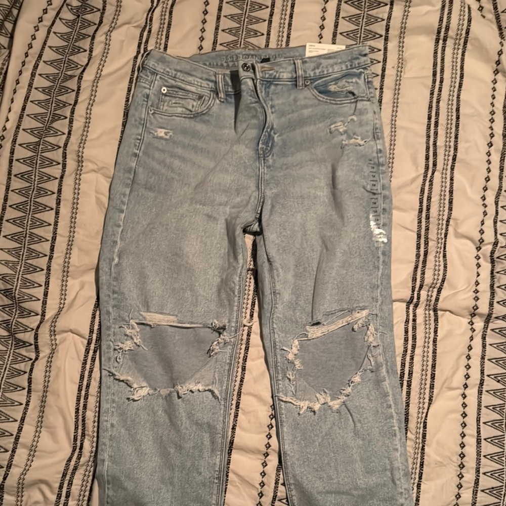 Distressed Light Blue Jeans